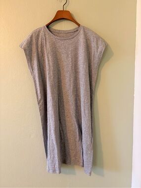 NWOT Eileen Fisher Soft Heather Gray Organic Cotton T-Shirt Dress